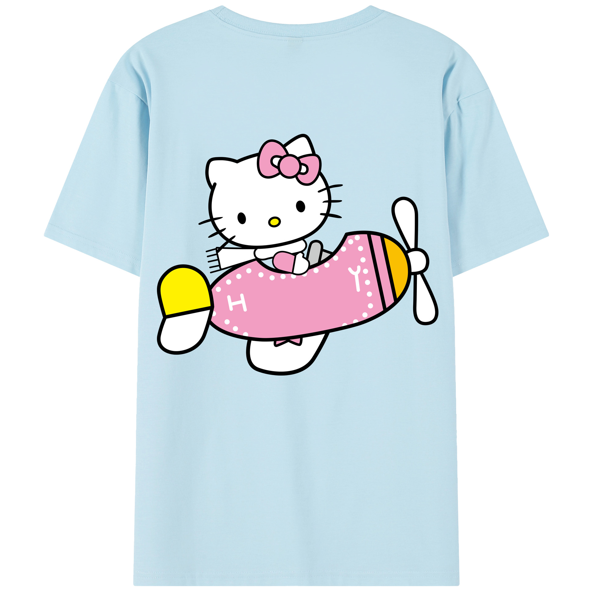 （画像用） Hello Kitty ハローキティ 綿100％半袖Tシャツ（背面プリント）